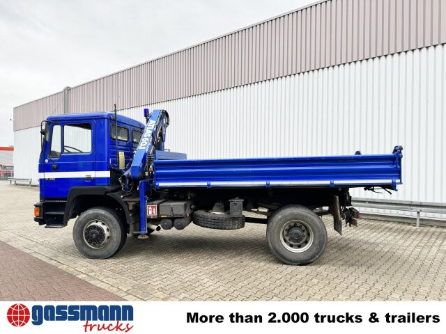 Camion benne, Camion grue MAN 17.232 FAK 4x4 BB, EX-THW, Kran Atlas AK 60.1: photos 14