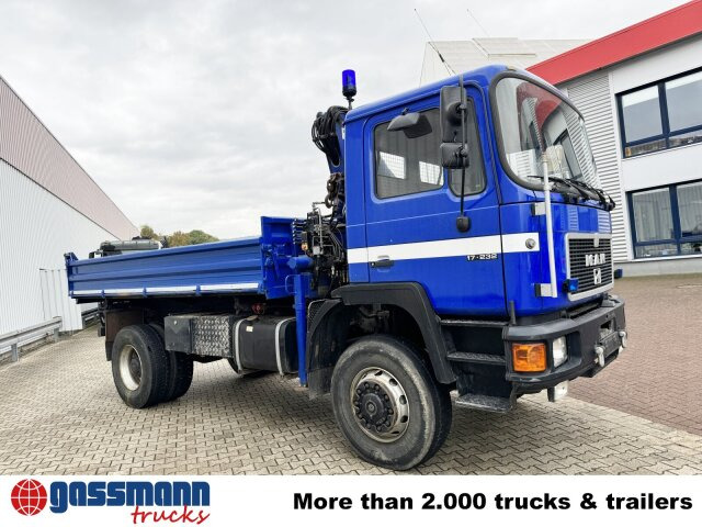 Camion benne, Camion grue MAN 17.232 FAK 4x4 BB, EX-THW, Kran Atlas AK 60.1: photos 10