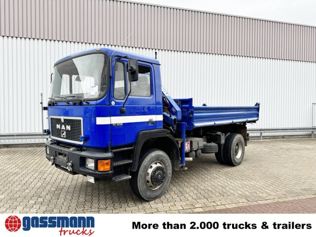 Camion benne, Camion grue MAN 17.232 FAK 4x4 BB, EX-THW, Kran Atlas AK 60.1: photos 8