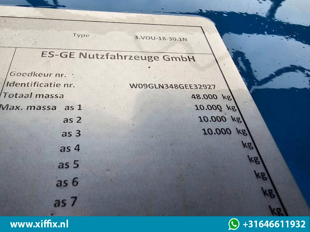 Semi-remorque plateau ES-GE 3-ass. Vlakke uitschuifbare oplegger / Naloop gestuurd: photos 14