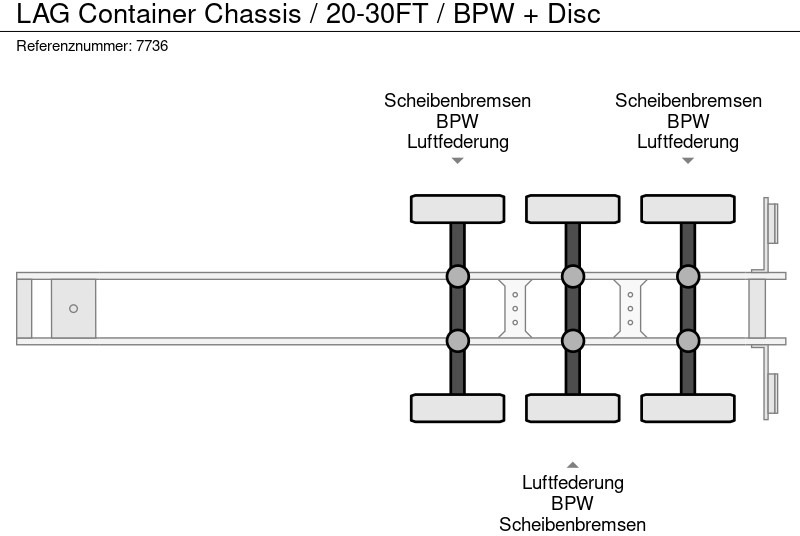 Semi-remorque porte-conteneur/ Caisse mobile LAG Container Chassis / 20-30FT / BPW + Disc: photos 9