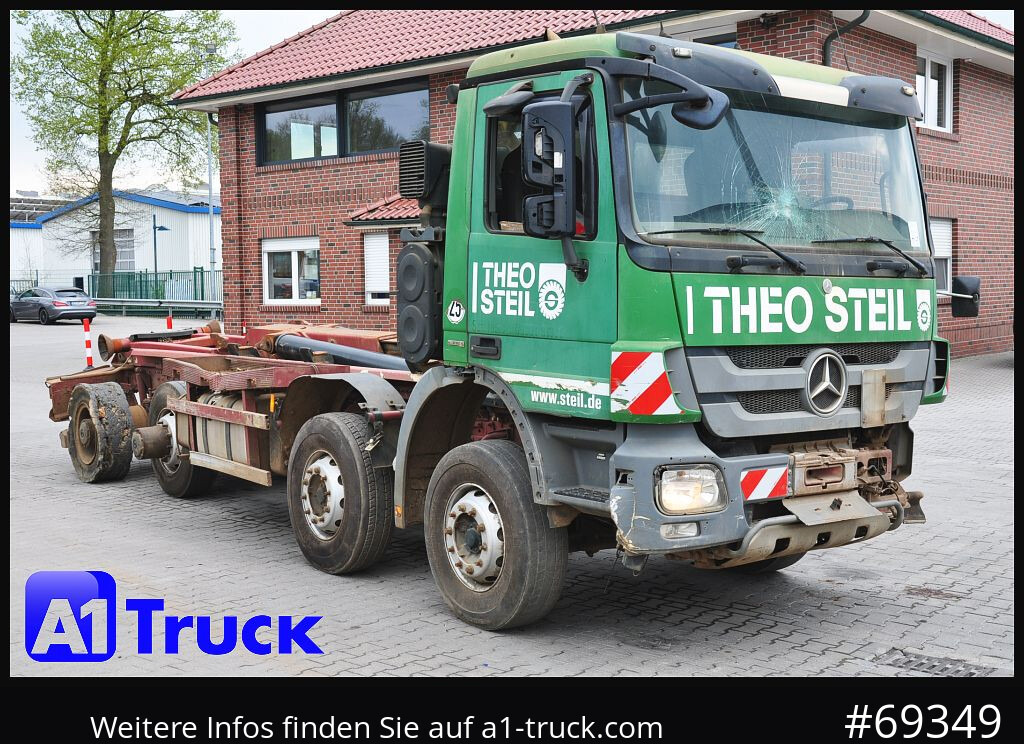 Camion ampliroll MERCEDES-BENZ Actros 3244, MP3 8x4, BB, UNFALL, HIAB, Ersatzteilspender,: photos 1