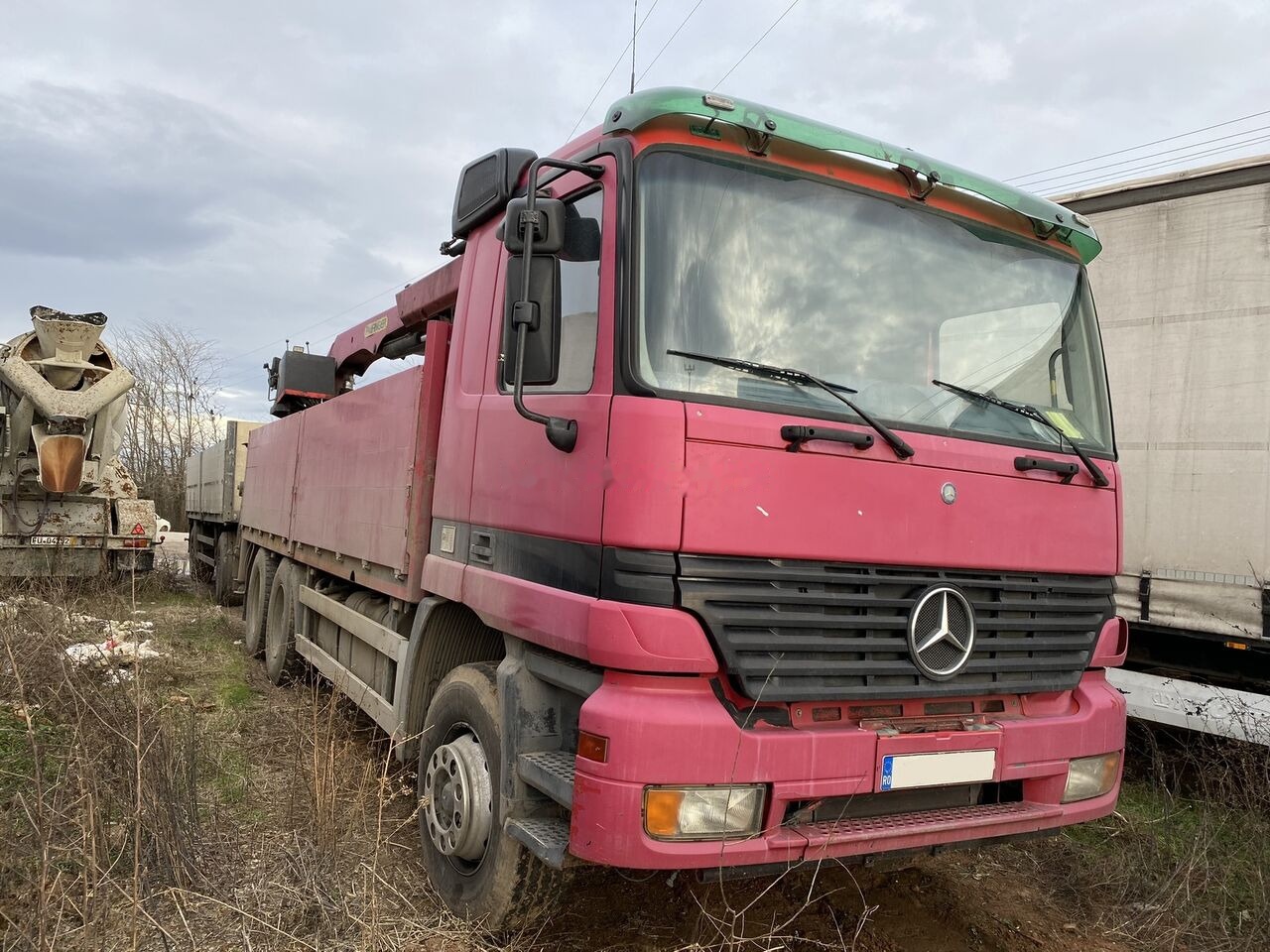 Camion grue, Camion plateau Mercedes-Benz Actros MP1 6x4 + Palfinger Krane: photos 9