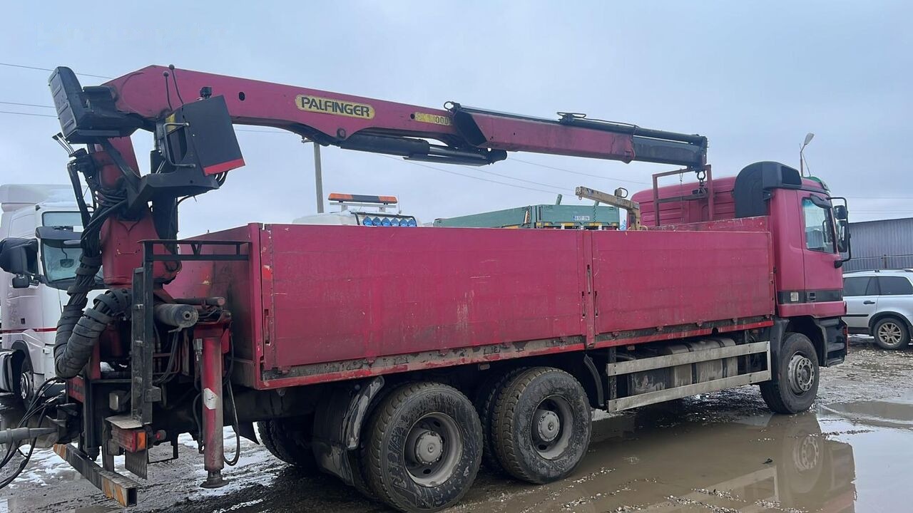 Camion grue, Camion plateau Mercedes-Benz Actros MP1 6x4 + Palfinger Krane: photos 6