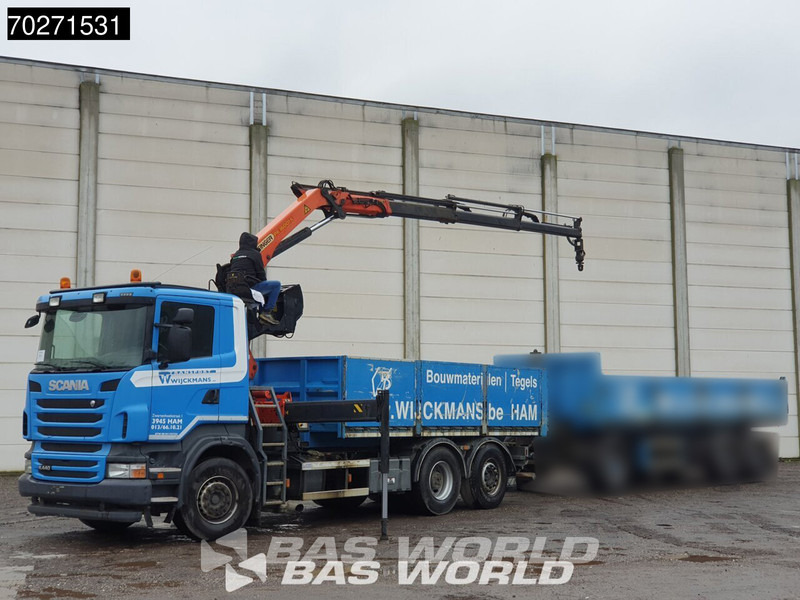 Camion plateau, Camion grue Scania R440 6X2 Palfinger PK16001 Crane Kran Lift+Lenkachse Euro 5: photos 6